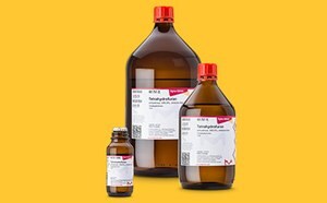 three product bottles on a yellow background