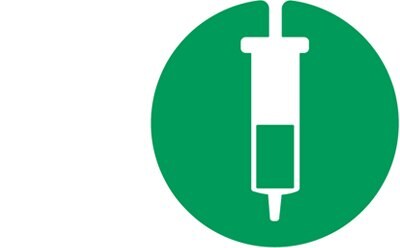 Icon of a syringe with a green plunger and body, encapsulated within a green circle, symbolizing the simplicity and efficiency of thermal desorption in terpene extraction without the need for sample preparation.