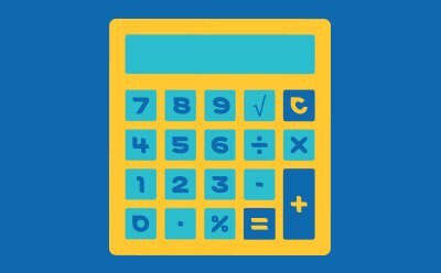 Cartoon image of a calculator