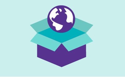 SECURE Pillar icon: Globe emerging from open box, representing zero deforestation fiber and wood-based packaging.