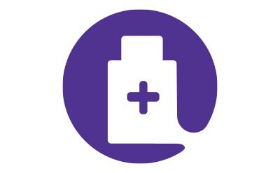 : A pictogram set against a purple background displays a white block featuring a purple plus sign. This pictogram denotes manufacturing equipment as a potential source of contamination from elemental impurities.