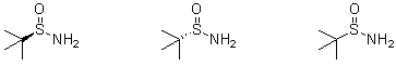 A diagram showing three molecular structures, each featuring a sulfur atom (S) bonded to an amine group (NH2) and a carbonyl group (O). The structures vary in their connectivity, illustrating different configurations of the same functional groups.