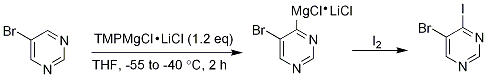 Metalation of 5-Bromo-Pyrimidine with TMPMgCl•LiCl and Subsequent Functionalization