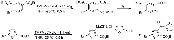 Reaction of TMPMgCl•LiCl with Aryl and Heteroaryl Substrates Containing Base-Sensitive Functionalities and Subsequent Functionalization