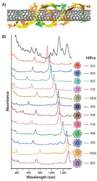 Separation of SWNTs using single-stranded DNA ribbons.