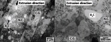 TEM micrographs showing alternate stacking