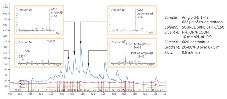 Purification and MS analysis of a synthetic peptide