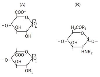 Structure of a heparin polysaccharide consisting of alternating hexuronic acid