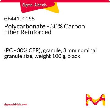 Polycarbonate - 30% Carbon Fiber Reinforced (PC - 30% CFR), granule, 3&#160;mm nominal granule size, weight 100&#160;g, black