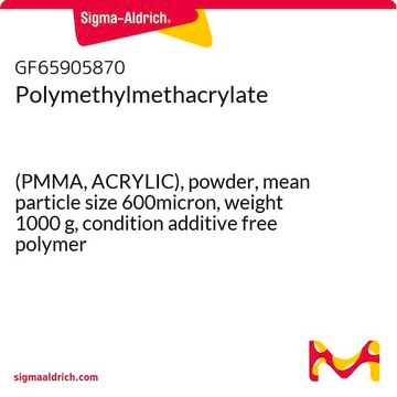 Polymethylmethacrylate (PMMA, ACRYLIC), powder, mean particle size 600micron, weight 1000&#160;g, condition additive free polymer