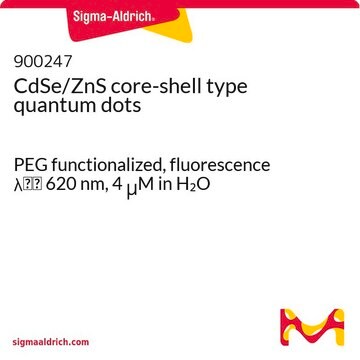 CdSe/ZnS core-shell type quantum dots PEG functionalized, fluorescence &#955;em&#160;620&#160;nm, 4&#160;&#956;M in H2O