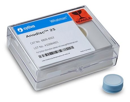 Whatman&#174; Anodisc inorganic filter membrane supported, diam. 25&#160;mm, pore size 0.2&#160;&#956;m, autoclavable: no