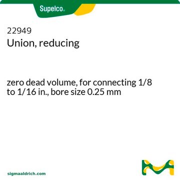 Union, reducing zero dead volume, for connecting 1/8 to 1/16 in., bore size 0.25&#160;mm