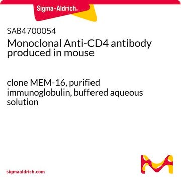 Monoclonal Anti-CD4 antibody produced in mouse clone MEM-16, purified immunoglobulin, buffered aqueous solution