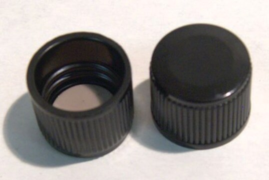 KIMBLE&#174; Solid Cap 18-400 thread, black phenolic cap (with rubber liner)