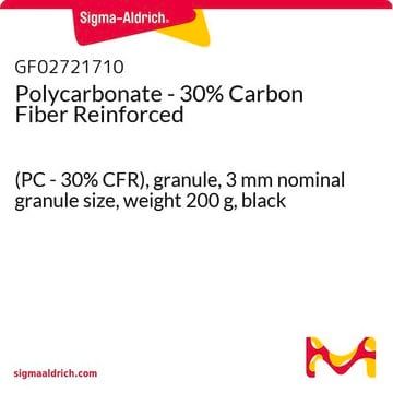 Polycarbonate - 30% Carbon Fiber Reinforced (PC - 30% CFR), granule, 3&#160;mm nominal granule size, weight 200&#160;g, black