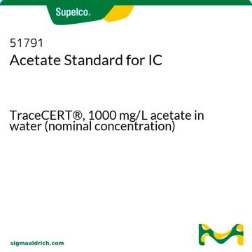 Acetate Standard for IC TraceCERT&#174;, 1000&#160;mg/L acetate in water (nominal concentration)