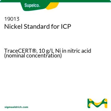 Nickel Standard for ICP TraceCERT&#174;, 10&#160;g/L Ni in nitric acid (nominal concentration)