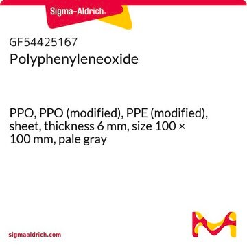 Polyphenyleneoxide PPO, PPO (modified), PPE (modified), sheet, thickness 6&#160;mm, size 100 × 100&#160;mm, pale gray