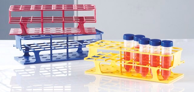 OneRack&#174; Test Tube Rack Full, polyoxymethylene (fiberglass reinforced), size 24&#160;wells, well diam. 30&#160;mm, blue