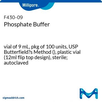 Phosphate Buffer vial of 9&#160;mL, pkg of 100&#160;units, USP Butterfield&#8242;s Method (), plastic vial (12ml flip top design), sterile; autoclaved