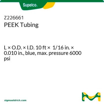 PEEK製チューブ L × O.D. × I.D. 10&#160;ft × 1/16&#160;in. × 0.010&#160;in., blue, max. pressure 6000 psi