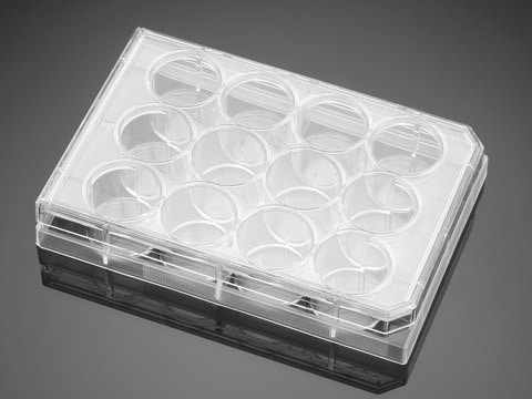 Corning&#174; Falcon&#174; Cell Culture Plate wells, 12, Tissue Culture (TC)-treated surface, flat bottom clear wells, sterile