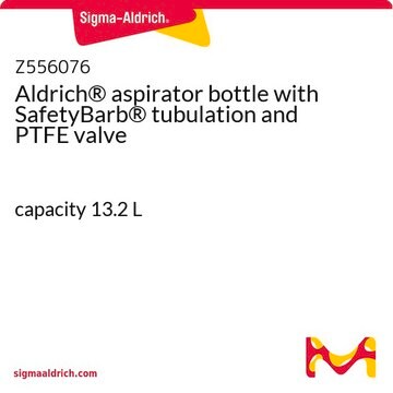 Aldrich&#174; aspirator bottle with SafetyBarb&#174; tubulation and PTFE valve capacity 13.2&#160;L