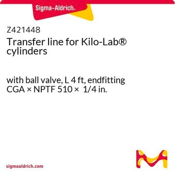 Transfer line for Kilo-Lab&#174; cylinders with ball valve, L 4&#160;ft, endfitting CGA × NPTF 510 × 1/4&#160;in.