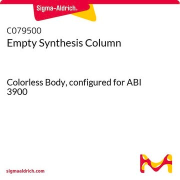 Empty Synthesis Column Colorless Body, configured for ABI 3900