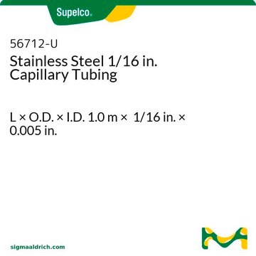 Stainless Steel 1/16 in. Capillary Tubing L × O.D. × I.D. 1.0&#160;m × 1/16&#160;in. × 0.005&#160;in.