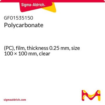 Polycarbonate (PC), film, thickness 0.25&#160;mm, size 100 × 100&#160;mm, clear