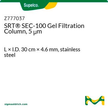 SRT&#174; SEC-100 Gel Filtration Column, 5 &#956;m L × I.D. 30&#160;cm × 4.6&#160;mm, stainless steel