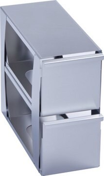 Eppendorf&#174; Upright Freezer Rack Holds 8 x 127&nbsp;mm/5&nbsp;in boxes, (4 x 2) configuration, stainless steel, drawer