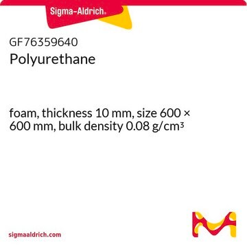 Polyurethane foam, thickness 10&#160;mm, size 600 × 600&#160;mm, bulk density 0.08&#160;g/cm3