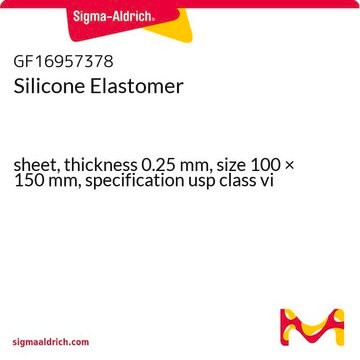 Silicone Elastomer sheet, thickness 0.25&#160;mm, size 100 × 150&#160;mm, specification usp class vi