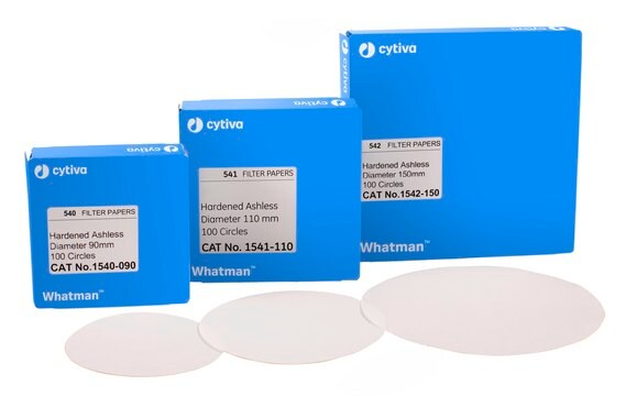 Whatman&#174; quantitative filter paper, hardened ashless, Grade 542 circles, diam. 125&#160;mm, pack of 100