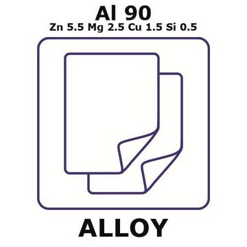 Aluminum alloy 7075, Al90Zn5.5Mg2.5Cu1.5Si0.5 foil, Al90%/Zn 5.5%/Mg 2.5%/Cu 1.5%/Si 0.5%, thickness 2.5&#160;mm, size 300 × 300&#160;mm, temper t6