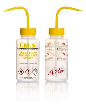 Azlon&nbsp;Multi-Lingual Unvented Wash Bottles label, I.M.S (in EN, FR, DE, ES), capacity 500&#160;mL