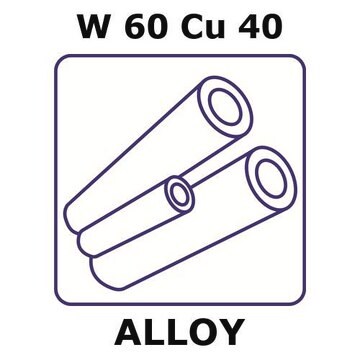 Tungsten-copper alloy, W60Cu40 175mm tube, 0.5mm outside diameter, 0.13mm wall thickness, 0.24mm inside diameter