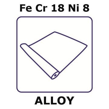 Stainless Steel - AISI 302 alloy, FeCr18Ni8 foil, 2m coil, 0.2mm thickness, hard