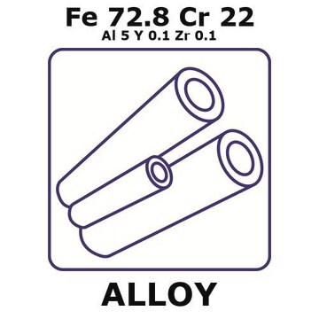 Fecralloy - Iron-Chromium, Fe72.8Cr22Al5Y0.1Zr0.1 200mm tube, 15mm outside diameter, 1.5mm wall thickness, 12mm inside diameter