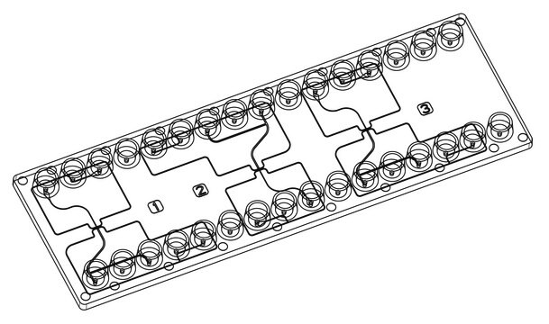 Droplet generator chip - Multi channel design Fluidic 1032, COC