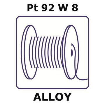 Platinum-tungsten alloy, Pt92W8 5m wire, 0.025mm diameter, as drawn