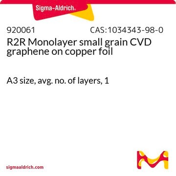 R2R Monolayer small grain CVD graphene on copper foil A3 size, avg. no. of layers, 1