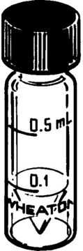 Vials, screw-top V-Vials&#174; with solid top cap volume 1&#160;mL, thread for 13-425, diam. × H 13&#160;mm × 44&#160;mm, pkg of 12&#160;ea