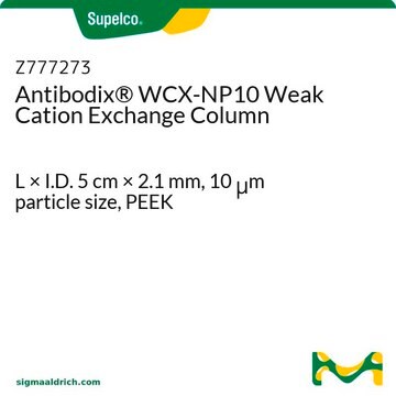 Antibodix&#174; WCX-NP10 Weak Cation Exchange Column L × I.D. 5&#160;cm × 2.1&#160;mm, 10&#160;&#956;m particle size, PEEK