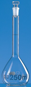 BRAND&#174; BLAUBRAND&#174; volumetric flask, glass stopper, clear glass volume 100&#160;mL, accuracy: 0.08&#160;mL, neck joint: ST/NS 12/21, glass stopper