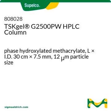 TSKgel&#174; G2500PW HPLC Column phase hydroxylated methacrylate, L × I.D. 30&#160;cm × 7.5&#160;mm, 12&#160;&#956;m particle size