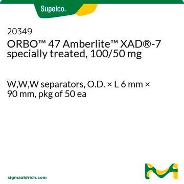 ORBO&#8482; 47 Amberlite&#8482; XAD&#174;-7 specially treated, 100/50 mg W,W,W separators, O.D. × L 6&#160;mm × 90&#160;mm, pkg of 50&#160;ea